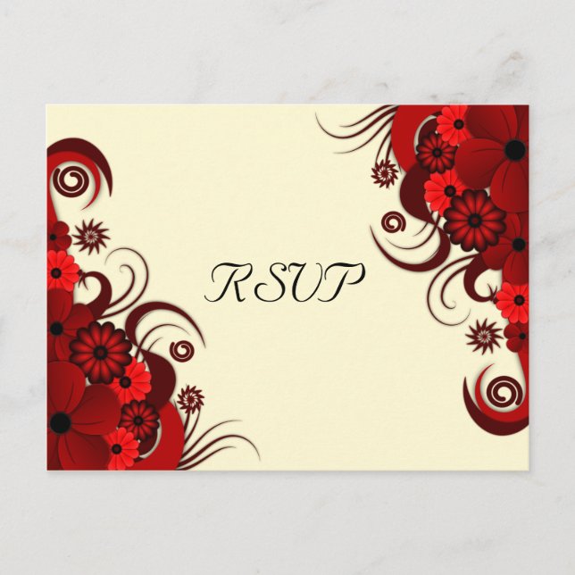 Tarjetas de respuesta RSVP con elegancia floral ro (Anverso)