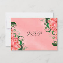 Tarjetas de respuesta RSVP con floristería rosa Hi