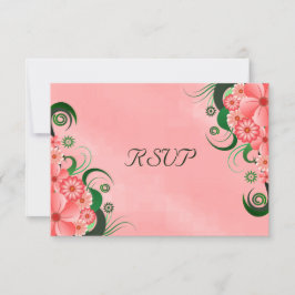 Tarjetas de respuesta RSVP con floristería rosa Hi