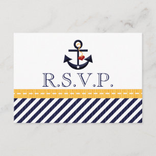Tarjetas de respuesta RSVP de Ancla Náutica