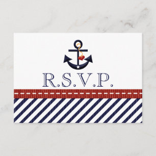 Tarjetas de respuesta RSVP de Ancla Náutica