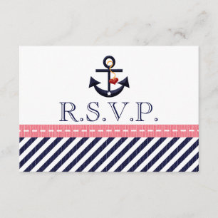 Tarjetas de respuesta RSVP de Ancla Náutica de la