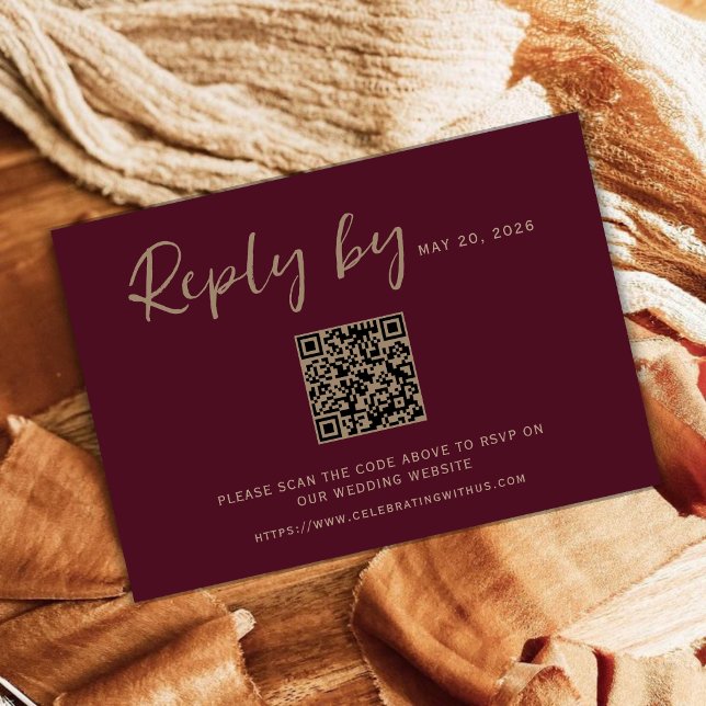 Tarjetas de respuesta RSVP de boda con código QR d (Subido por el creador)