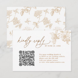 Tarjetas de respuesta RSVP de boda con código QR f