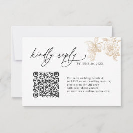 Tarjetas de respuesta RSVP de boda con código QR f