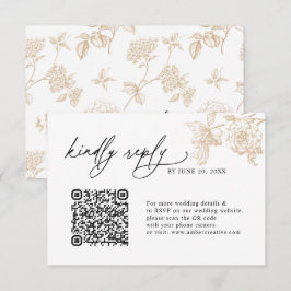 Tarjetas de respuesta RSVP de boda con código QR f