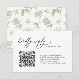 Tarjetas de respuesta RSVP de boda con código QR m