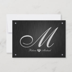 Tarjetas de respuesta RSVP de boda con monograma y