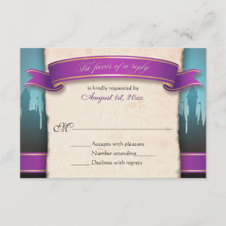Tarjetas de respuesta RSVP de boda de cuento de ha