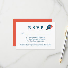 Tarjetas de respuesta RSVP de boda de pickleball d