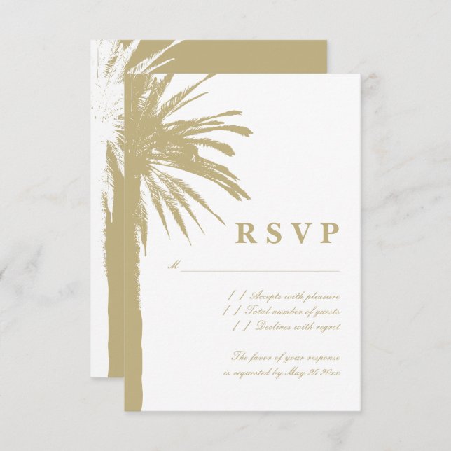 Tarjetas de respuesta RSVP de boda de playa excepc (Anverso / Reverso)