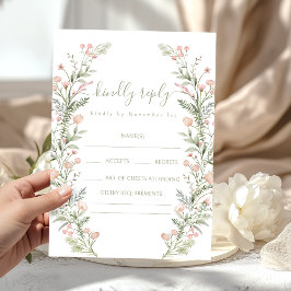 Tarjetas de respuesta RSVP de boda floral de flore