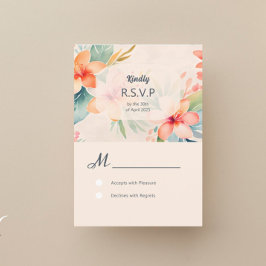 Tarjetas de respuesta RSVP de Boda Hawái
