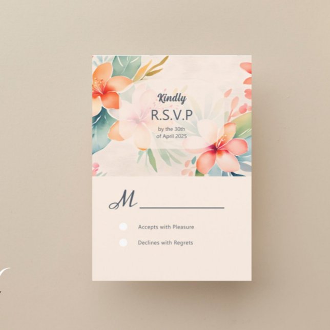 Tarjetas de respuesta RSVP de Boda Hawái (Subido por el creador)