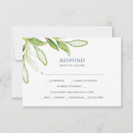 Tarjetas de respuesta RSVP de Botánica en Acuarela