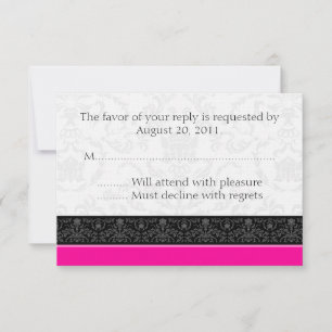 Tarjetas de respuesta RSVP de casamiento blanco y 