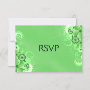 Tarjetas de respuesta RSVP de color verde oscuro p