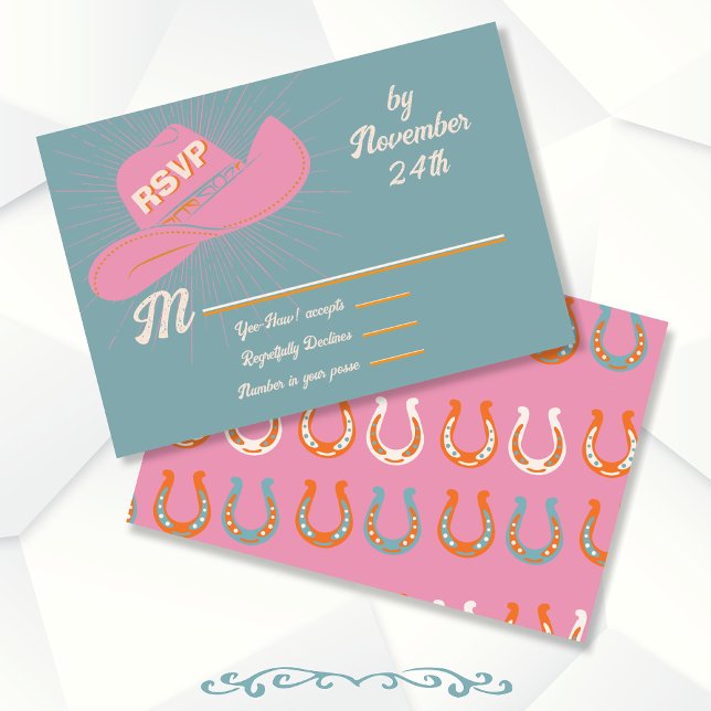 Tarjetas de respuesta rsvp de Cowboy Western Gorra (Subido por el creador)