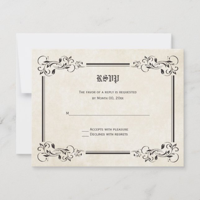 Tarjetas de respuesta RSVP de cuento de hadas (Anverso)