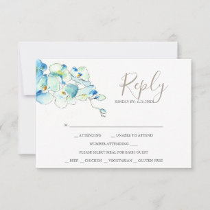 Tarjetas de respuesta RSVP de flor de orquídea con