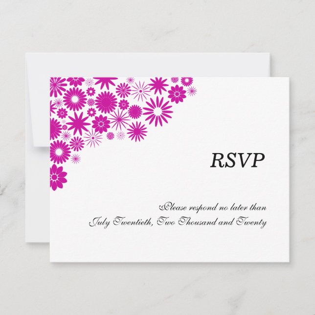 Tarjetas de respuesta / RSVP de flores bonitas fuc (Anverso)