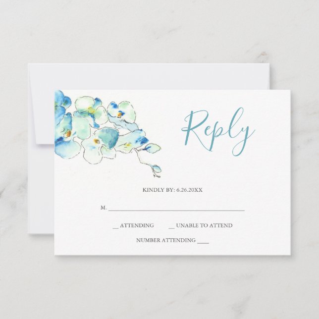 Tarjetas de respuesta RSVP de flores de orquídea c (Anverso)