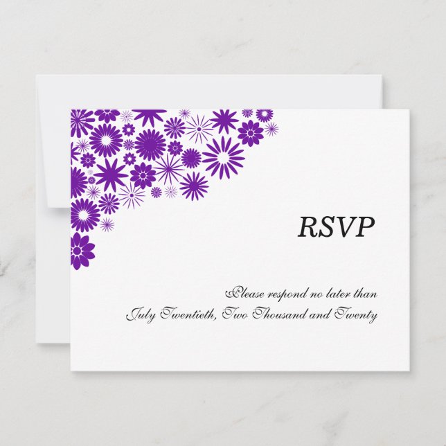 Tarjetas de respuesta / RSVP de flores oscuras bon (Anverso)