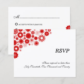 Tarjetas de respuesta / RSVP de flores rojas bonit