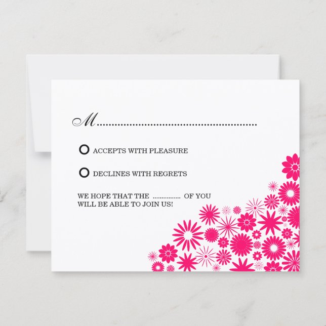 Tarjetas de respuesta / RSVP de flores vibrantes r (Reverso)
