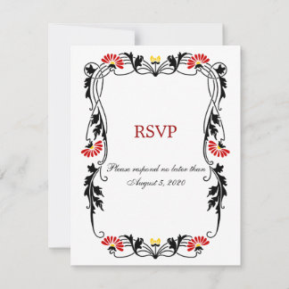 Tarjetas de respuesta / RSVP de flores y remolinos