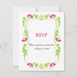 Tarjetas de respuesta / RSVP de flores y remolinos