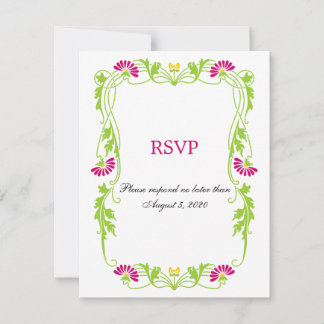 Tarjetas de respuesta / RSVP de flores y remolinos