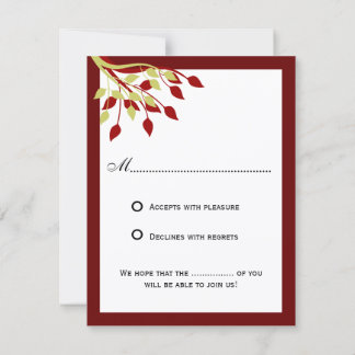 Tarjetas de respuesta / RSVP de hojas de otoño