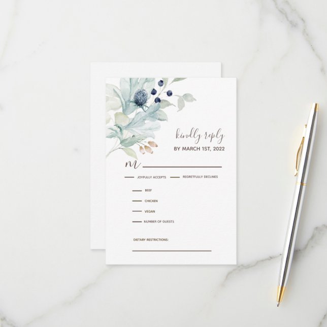 Tarjetas de respuesta RSVP de invitación de boda (Anverso/Reverso In Situ)
