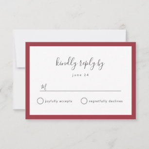 Tarjetas de respuesta RSVP de la boda de COLOR per