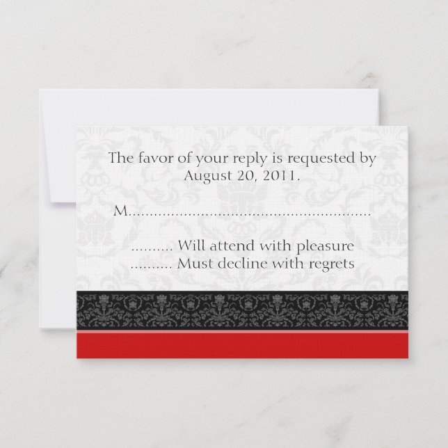 Tarjetas de respuesta RSVP de la boda de Damasco B (Anverso)