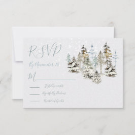 Tarjetas de respuesta RSVP de la boda del bosque d