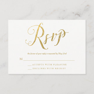 Tarjetas de respuesta RSVP de la boda elegante de 