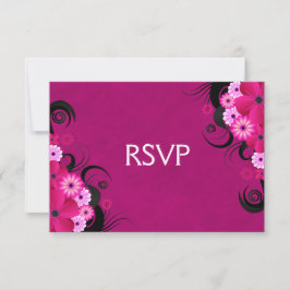 Tarjetas de respuesta RSVP de la boda floral de Fu