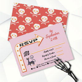 Tarjetas de respuesta rsvp de la flecha Boda de Ha