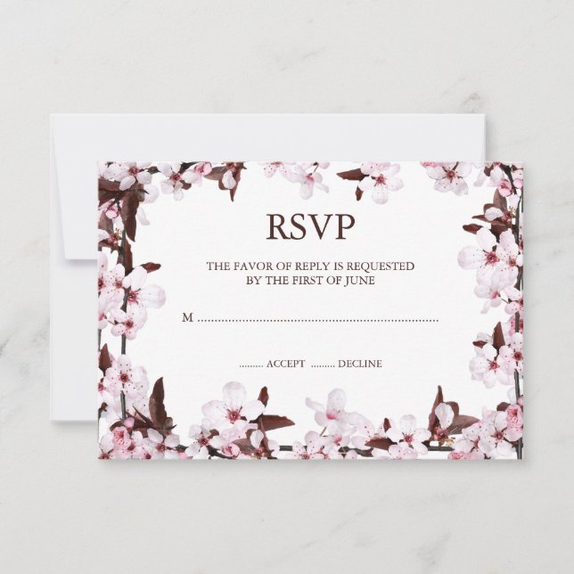 Tarjetas de respuesta RSVP de la frontera de flore (Anverso)