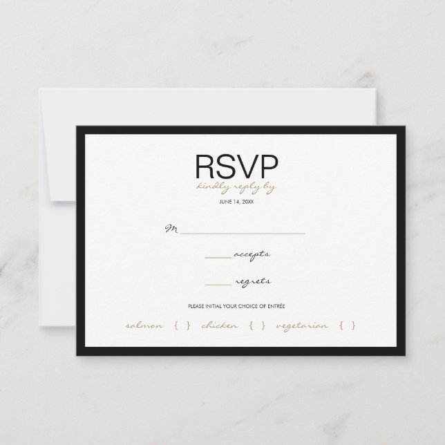Tarjetas de respuesta RSVP de matrimonio de banda  (Anverso)