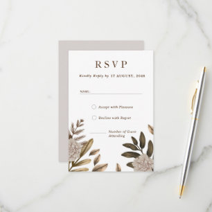 Tarjetas de respuesta RSVP de matrimonio floral de
