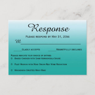 Tarjetas de respuesta RSVP de Ombre Ocean Wedding