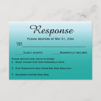 Tarjetas de respuesta RSVP de Ombre Ocean Wedding