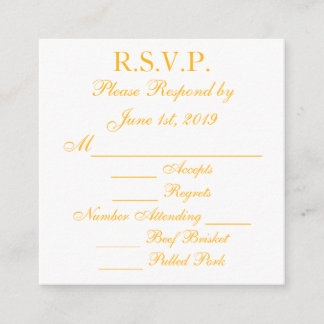 Tarjetas de respuesta RSVP de oro y blanco de Bayl