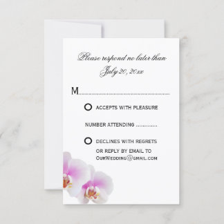 Tarjetas de respuesta RSVP de orquídeas pintadas e