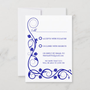 Tarjetas de respuesta / RSVP de remolino azul real
