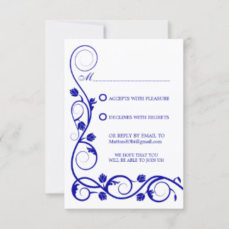 Tarjetas de respuesta / RSVP de remolino azul real