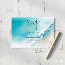 Tarjetas de respuesta RSVP de Serene Blue Ocean Be